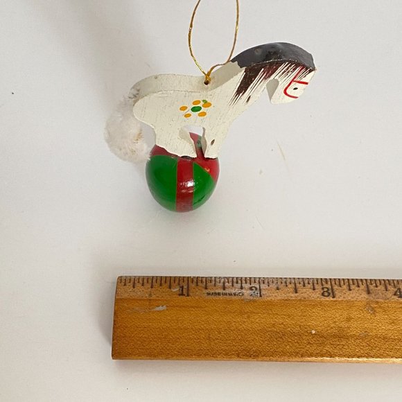 Retro Wood Christmas Ornaments Hand Painted Clown Horse Drummer Circus Set of 3 - Picture 12 of 12